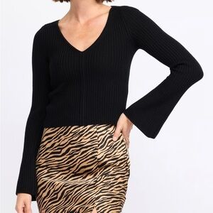 Madewell 100% Merino Wool V-Neck Black Sweater